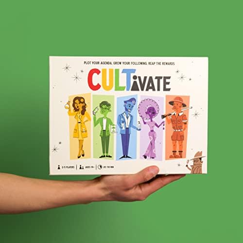 Cultivate Board Game | Award-Winning | Satirical Cult Leaders | Casual Board Game | Take-That | Ages 14+ | for 2-5 Players | 20-50 Min Playtime | Made by Pops & Bejou Games