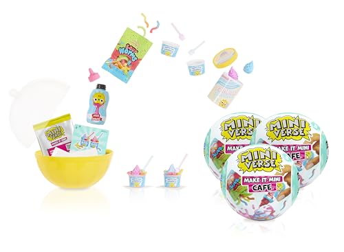 MGA's Miniverse Make It Mini Cafe Series 5 (3 Pack), Mini Collectibles - Mystery Blind Packaging, DIY, Resin Play, Replica Food, NOT Edible, Collectors, 8+ by MGA's Miniverse - Used condition - US$19.05
