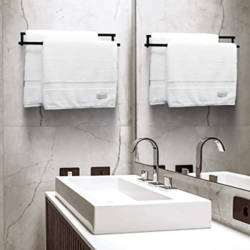 Suporte Porta Toalha Duplo Parede 60cm Toalheiro Preto Fosco (60cm, Preto Fosco)