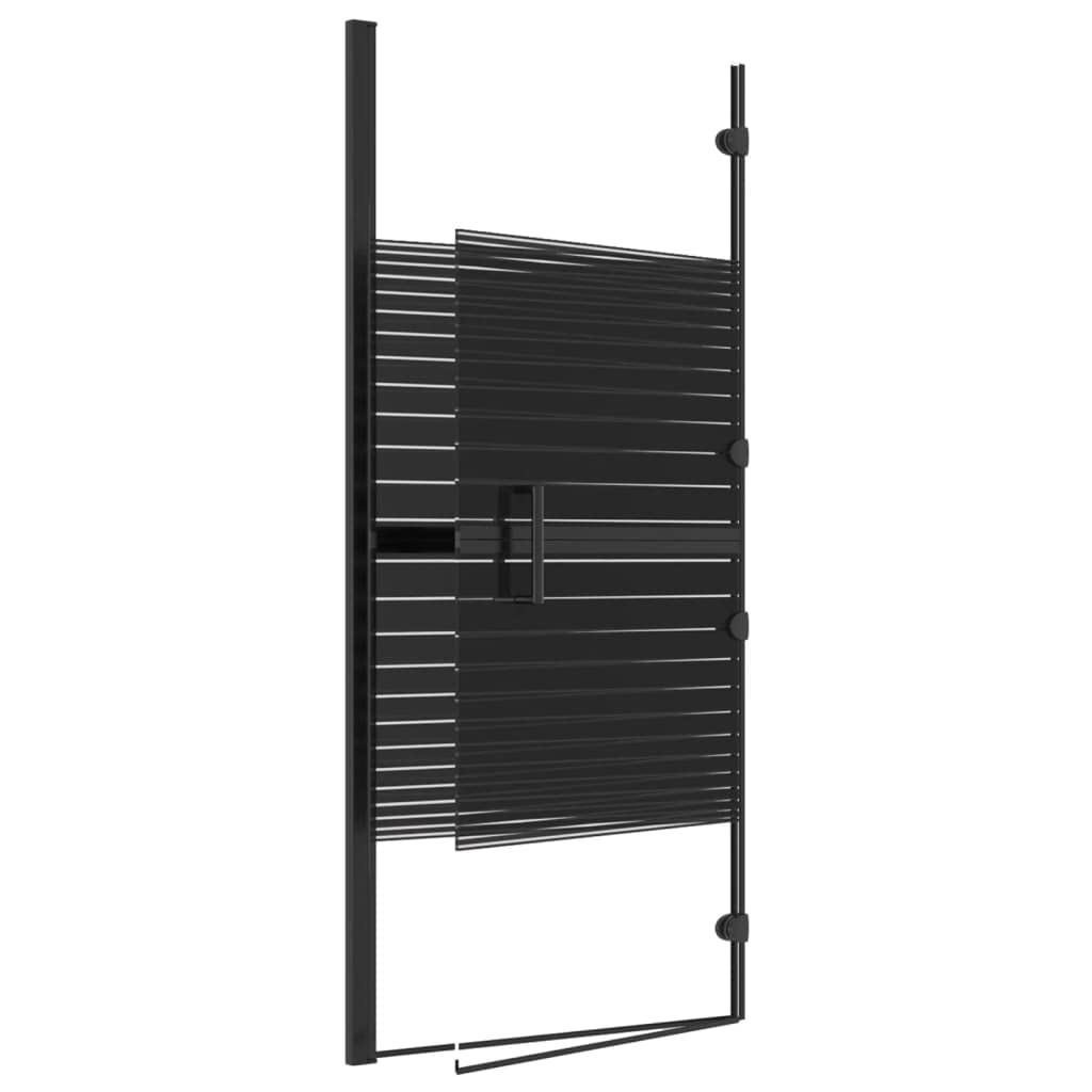 Box doccia pieghevole in vetro temperato ESG, con telaio in alluminio, 120 x 140 cm, colore nero, box doccia pieghevole per ristrutturazione del bagno