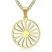 BOBIJOO Jewelry - Pendentif Collier Roue Chakra Drapeau Gitan Tsigane Manouche Voyageur Acier Or Doré Plaqué Chaîne