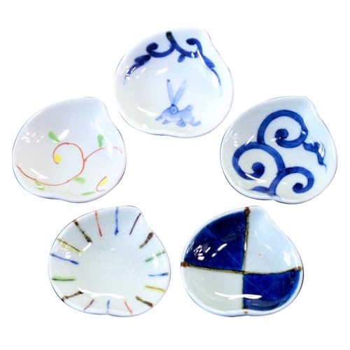 [薬味や調味料入れにぴったり!]桃型豆皿 5点 セット