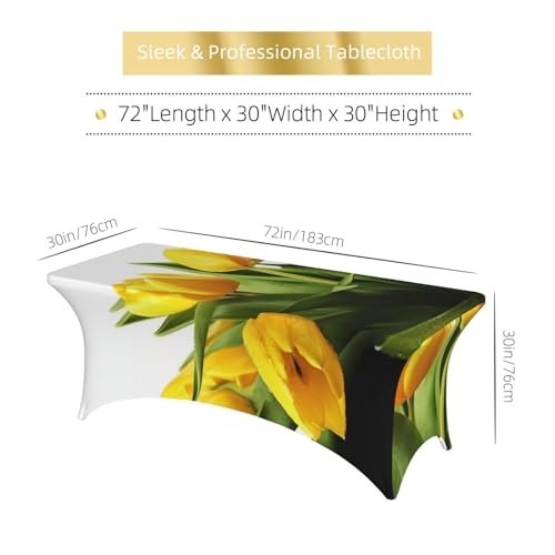 Nappe à fleurs rectangulaire 1,8m en élasthanne extensible et ajustée - 7