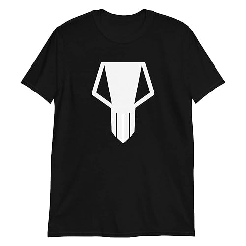 White Skull Cosplay Anime Skeleton Halloween Unisex T-Shirt - Large - Black