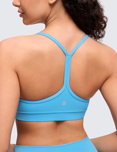 Image of CRZ YOGA Butterluxe Y Back Sports Bras | Light Support, Removable Pads, Yoga, Extremely Soft, Scoop Neck, Spaghetti Strap, for Women