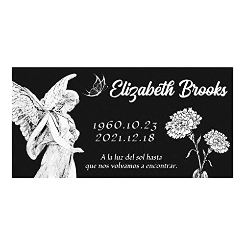 LAIFU Marcador de Tumba Personalizado con Foto Piedra Conmemorativa para Mascotas Piedra de Granito Negro,Regalos para Alguien Que perdió a un ser Querido