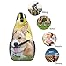 AMRANDOM Sling Bag Lightweight Gym Bags Anti-Theft Shoulder Chest Crossbody Bag Casual Chest bag Fashion Sling Bag with Adjustable Strap (Welsh Corgi Puppy)
