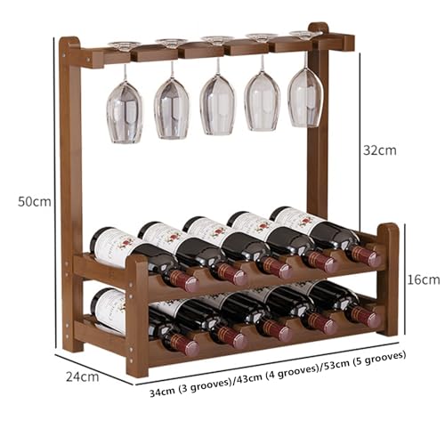 Soporte para botellas de vino 2 niveles madera 53x24x50cm miniatura 5