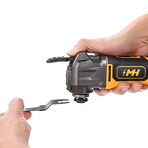 Motorhead 20V Ultra Cordless Oscillating Multi Tool, Lithium-Ion, Led, 18000 Opm, 3.2° Angle, Variable Speed, Tool-Free, Sanding, Cutting, Scrapping Accessories, 2Ah Battery, Charger, Bag, Usa-Based #TOP7