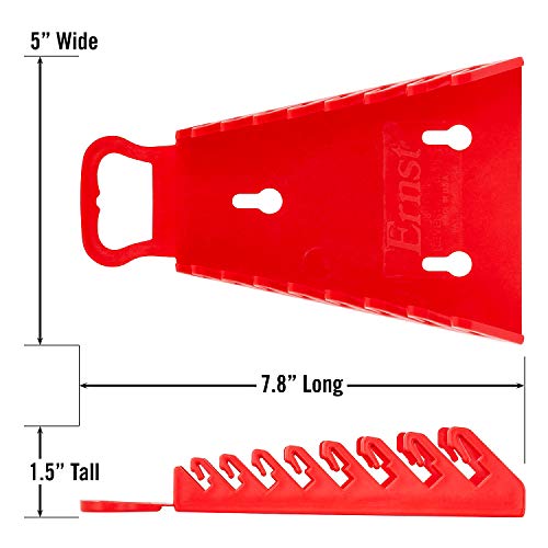Image of Ernst Manufacturing 5146-Red Gripper Reverse Wrench Organizer, 8 Tool, Red