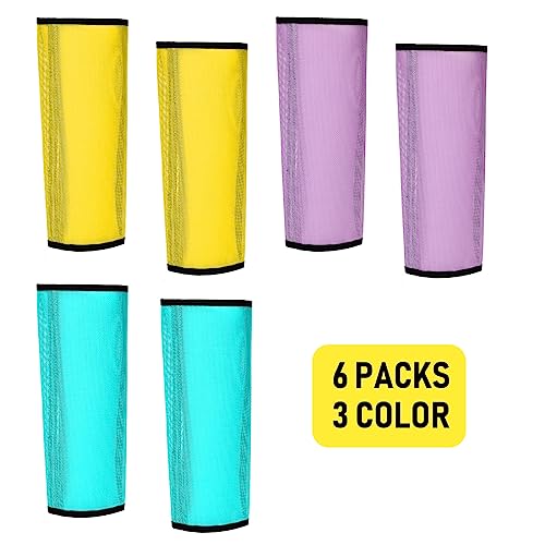 Image of Jexine 12 Fly Boots for Horse Set of 12 Loose Breathable Mesh Horse Fly Sheets Protective Horse Leg Wraps Leggings for Preventing Flies and Mosquitoes Bites (Green, Purple, Yellow)