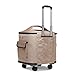 Cat Carrier Handbag Pet Rolling Carrier with Universal Wheels for Large Cats Puppy, Khaki