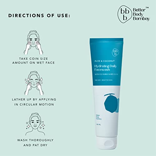 Image of Aloe & Coconut Hydrating Daily Facewash | For Dry & Sensitive Skin | Hydrates, Moisturizes & Soothes | For Dry Flaky Skin (Pack of 2, 100 ml)