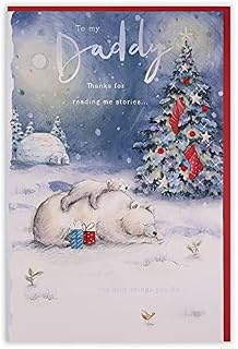 Clintons: Sleeping Polar Bears Daddy Christmas Card, Multi-Colour, 155 x 235 (1169139)