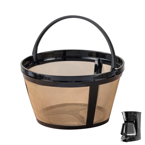 Coffee Filter Basket Compatible with Black and Decker, 8-12 Cup Permanent Gold Basket Coffee Filter, Reusable, Replaces Paper Filters, No Grounds, Easy to Clean, Ideal for Coffeemakers and Brewers