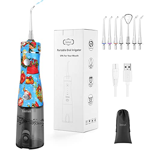 Water Flosser Cordless Dental - Imtun 3-Mode Dental Oral irrigator, Portable and Rechargeable IPX7 Waterproof Powerful Battery Life Water Dental Cleaner Selected for Home Travel