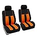 FH Group Striking Striped Car Seat Covers - Universal Fit, Low Back & Front, Airbag Compatible, Split Bench Rear, Washable Seat Covers for SUV, Sedan, Van - Orange