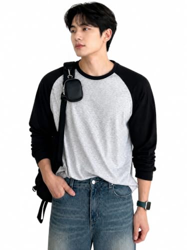 Image of Men's Polycotton Round Neck T-Shirt | Full Sleeve Casual T-Shirt for Men | Soft, Breathable Regular Fit for Everyday Wear