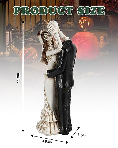 Istatue MEXICAN GOTHIC Skeleton Bride And Groom Figurines - 12’’ Resin Collectible Dancing Skulls Statue For Day Of The Dead, Halloween Wedding Gift, Mexican Gothic thumb #2