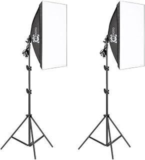 Kit de iluminação Duplo para fotografia T-Photo Softbox com equipamento de estúdio fotográfico contínuo com refletor de 50x70cm para retratos e filmagens modernas