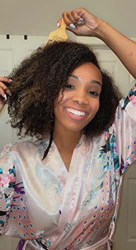 Grannaturals Hair Picks For Curly Hair - 4-Prong Wide-Toothed Comb Hair Pick For Fluffing Curls - Wooden Hair Pic For Combing, Styling, Detangling African American Hairstyles And Curly + Wavy Hair #TOP4