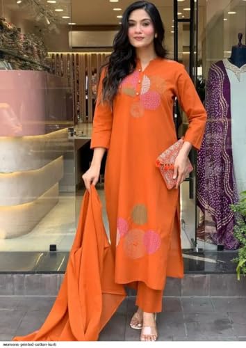 Kurta imprimé orange Yashika : finis les ensembles ternes, osez la couleur ethnique en taille M - 2
