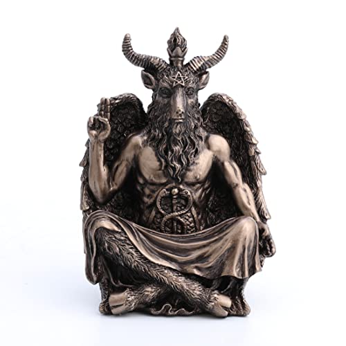 Veronese Design 4 3/4 Statue of Baphomet Sitting Meditation Pose Resin Sculpture Hand Painted Finish