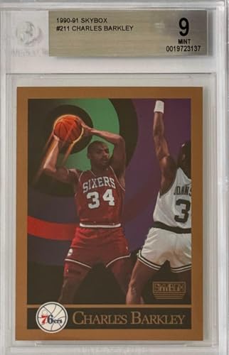 Charles Barkley Philadelphia 76ers 1990-91 SkyBox #211 BGS 9 Mint Graded Basketball Card