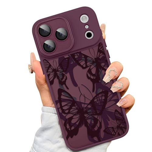 Coque iPhone 17 Pro MagSafe Papillon Rouge Antichoc en TPU