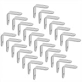 Alise 25 Pcs Stainless Steel Shelf Bracket Corner Brace Joint Angle Brackets Support Wall Hanging 30X30mm,Brushed Nickel