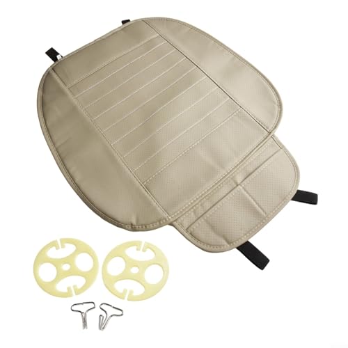Feeshoppher Funda de asiento delantero de coche con infusión de carbón para transpirabilidad y comodidad durante largos viajes (beige)