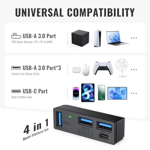 Hub USB de 3 puertos multiplicador y divisor USB 3.0 compatible con consolas 2