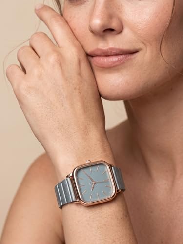 Image of AMERICANVIBER | Premium Square Analog Watch for Women & Girls | Stylish Stainless Steel Strap | Elegant Heart Second Hand | Adjustable Lock | Trendy Ladies Wrist Watch under 499 | Square Case Design | Perfect for Casual | Affordable Fashion Watch for Girls