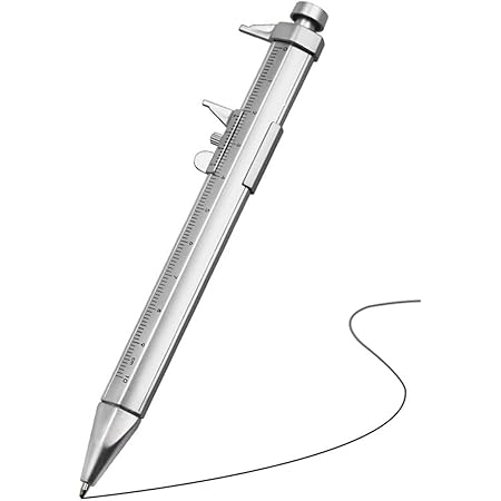 Smgda 2 in 1 Vernier Caliper 0-100mm Ballpoint Pen Gadget for Men Women Gifts Engineer Woodworkers Carpenter Student