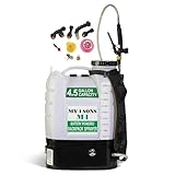 Backpack Sprayer - MY4SONS M4 4-Gallon Battery Powered - Cordless Electric Pump...