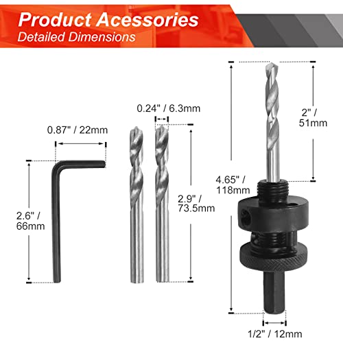 6-1/4 Inch Hole Saw With 1/2" Hex Shank Quick Change Arbor, Jtemgle Bi-Metal Hole Saw Heavy Duty Hole Cutting Tool For Cornhole Boards, Recessed Lights, Wood, Plastic, Drywall & Soft Metal #TOP4