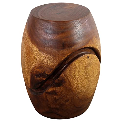 Haussmann® Wood Barrel Puzzle Stand 14Dx18 In H (10 In Flats) Walnut Oil #TOP13
