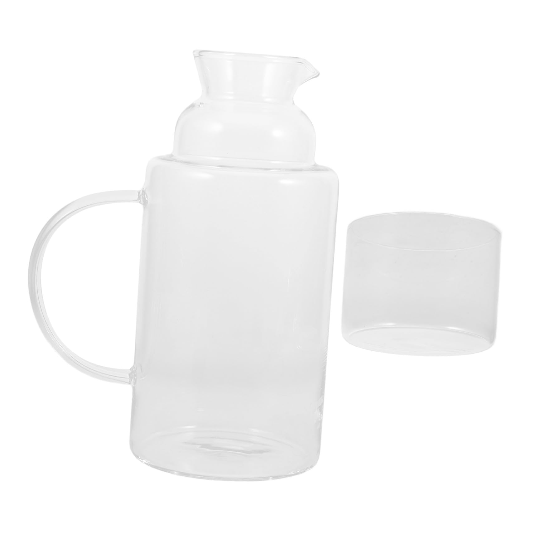 GALPADA Jarra de Vidrio Resistente Altas Temperaturas Contenedor de Agua para Bebidas Frías y Calientes con Antigoteo para Cocina Bar y Eventos Portátil y Fácil de Limpiar