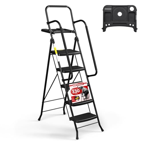 HBTower Step Ladder, Folding Step Stool with Wide...