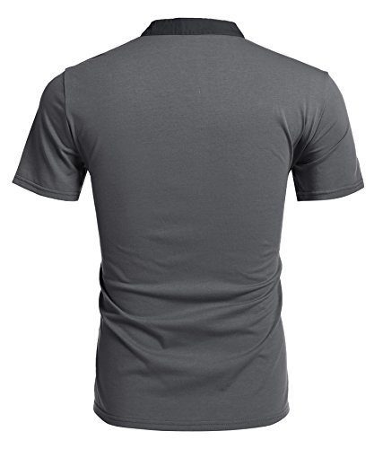 Aulee, polo da uomo, slim fit, collo alto, alla