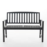 Laguna Outdoor Patio Acacia Wood Bench (Dark Grey)