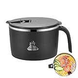 Genérico Bol para fideos - Grandes recipientes de acero inoxidable,Tazas para fideos instantáneos - Para almuerzo, cena, universidad, trabajo, cocina, camping, picnic, cumpleaños, nueva