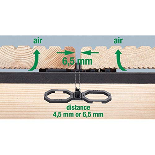 SPAX Air – Terrassendielen Abstandhalter 4,5 mm – 100 Distanzhalter in Henkelbox L für ca. 7m² Terrasse, 5009422545009