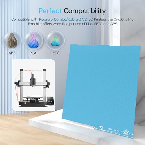 Image of BIQU CryoGrip Pro Frostbite for Kobra 3 Combo 3D Printer 250x250mm Cold Build Plate Room Temperature Print Double Sided Upgrade Plate Removable Surface Platform
