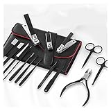 Manicure Set 15pcs Stainless Steel Pedicure Professional Nail Clipper Set Cuticle Eagle Hook Tweezer Manicure Beauty Tools Kit PU Bag Pedicure Kit
