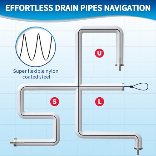 Drainsoon ZL22-NLHS5P-V 30 Inches Sink Snake Drain Clog Remover thumb #6
