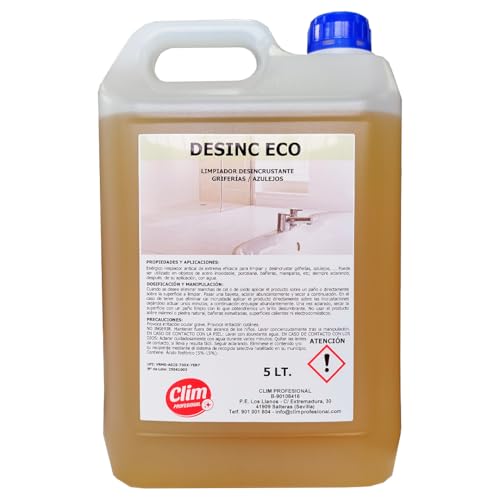 Desincrustante biológico líquido para todo tipo de superficies. Garrafa 5 L. Elimina restos orgánicos, cemento, cal, sarro, óxido, etc