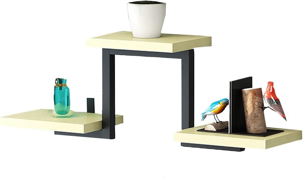 Exquisite Bathroom Shelves Floating Wood, Industrial Corner for Wall, Wall Shelf for Bedroom with with 2 Layers, Wall Mounted Hanging for Bathroom Home(Primary)