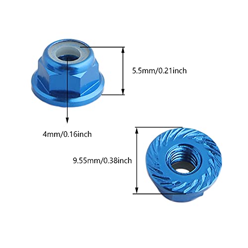 image for GDOOL 8PCS Flange M4 Lock Nuts Serrated Nylon Self-Tightening Aluminum