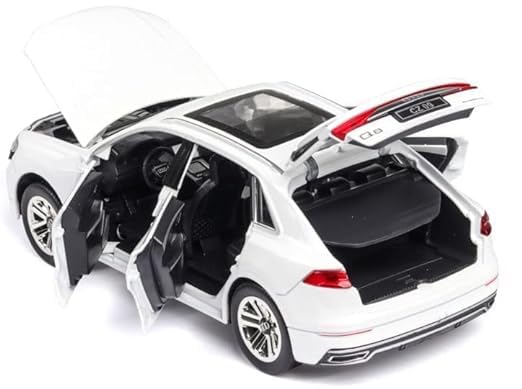 Image of Invite Enterprise Diecast Model Metal Pull-Back Car with Sound Light and Opening Doors: A Kids' Toy Vehicle Gift (1:32 Audi Q8 - White)